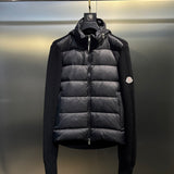 Moncler jaqueta cardigan acolchoada preta