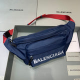 Balenciaga Wheel Logo Embroidered em Nylon Azul 23x5x20cm