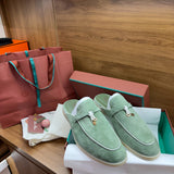 Loro Piana Charms Walk Babouche Verde Camurça 44br pronta entrega