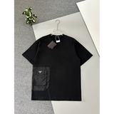 Camisa Prada em algodão com Bolso Lateral em Nylon Preta