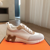 Tênis Hermès Bouncing Cinza/Off Logo Marrom