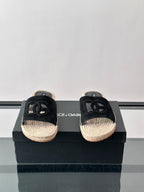 Espadrilhe DG com logo gravado Preto camurça