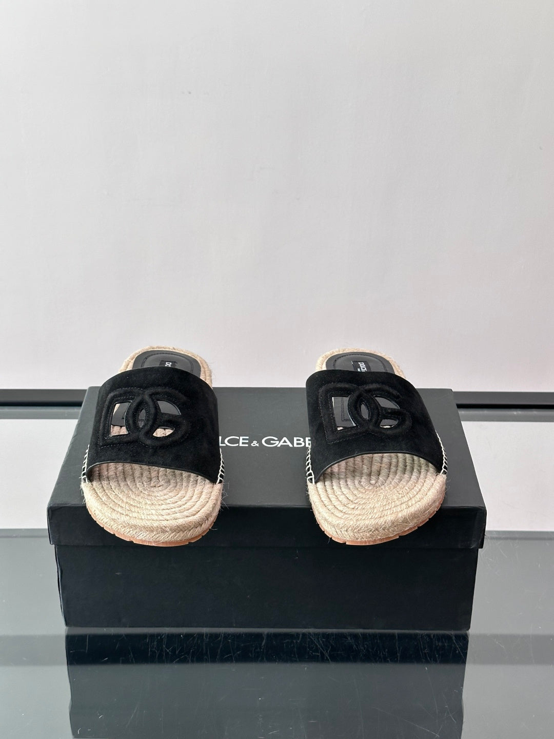 Espadrilhe DG com logo gravado Preto camurça