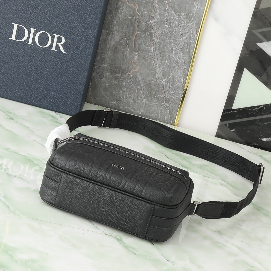Pochete Dior Rider 2.0 Zipped Messenger Bag Preto 23x17x7.5cm
