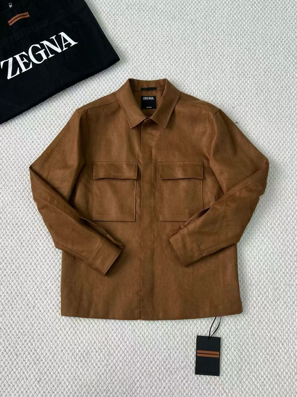 Camisa Social Zegna Caramelo
