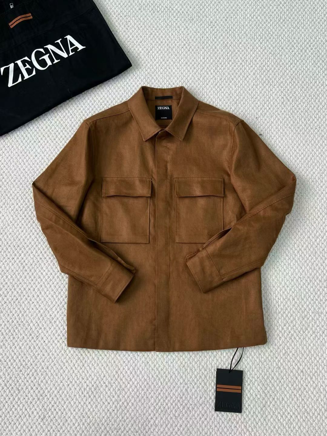Camisa Social Zegna Caramelo