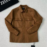 Camisa Social Zegna Caramelo