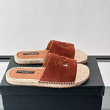 Espadrilhe DG com logo gravado marrom camurça