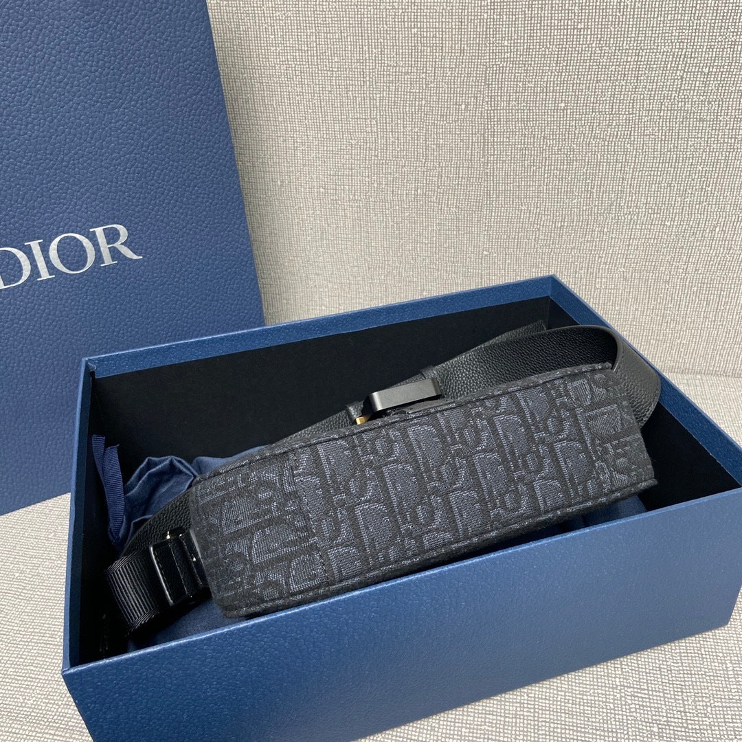 Bag Dior Saddle Messenger Pequena Oblique Azul 23x18x6CM
