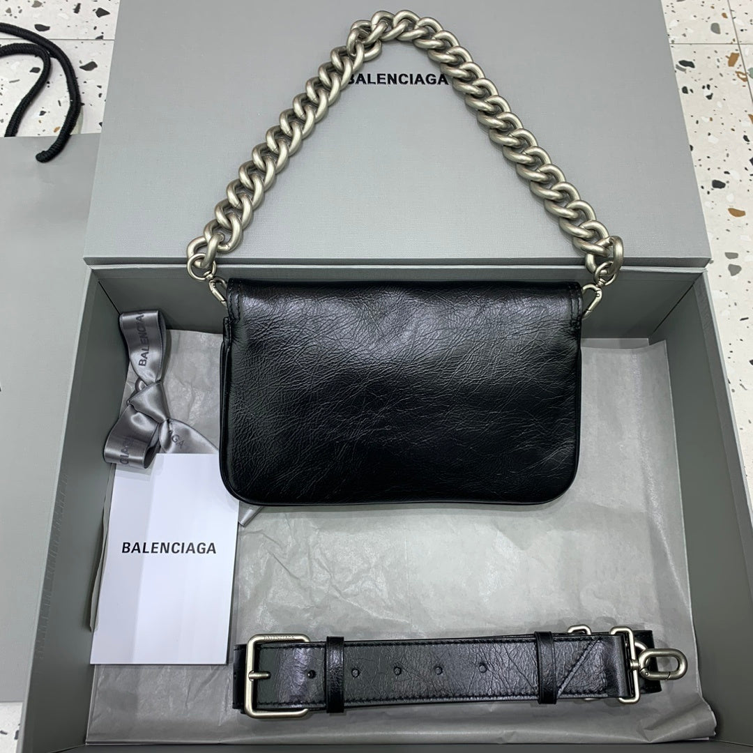 Bolsa Balenciaga BB Soft 23.5x14cm preta