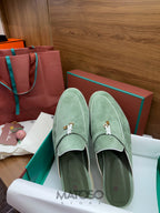 Loro Piana Charms Walk Babouche Verde Camurça 44br pronta entrega