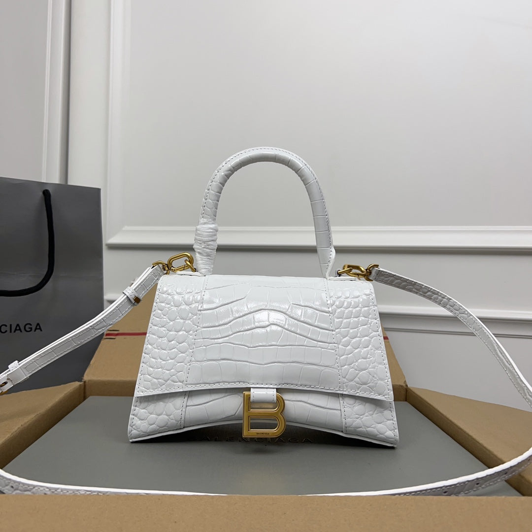 Bolsa Balenciaga Hourglass Média em Couro Croco 23x10x24cm (6 cores)