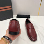 Mocassim Zegna Penny Loafer couro vinho
