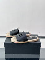 Espadrilhe DG com logo gravado Preto couro