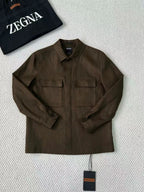 Camisa Social Zegna Marrom