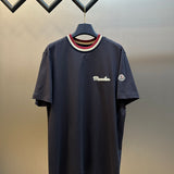 Camiseta Moncler de algodão com logotipo bordado Azul Marinho