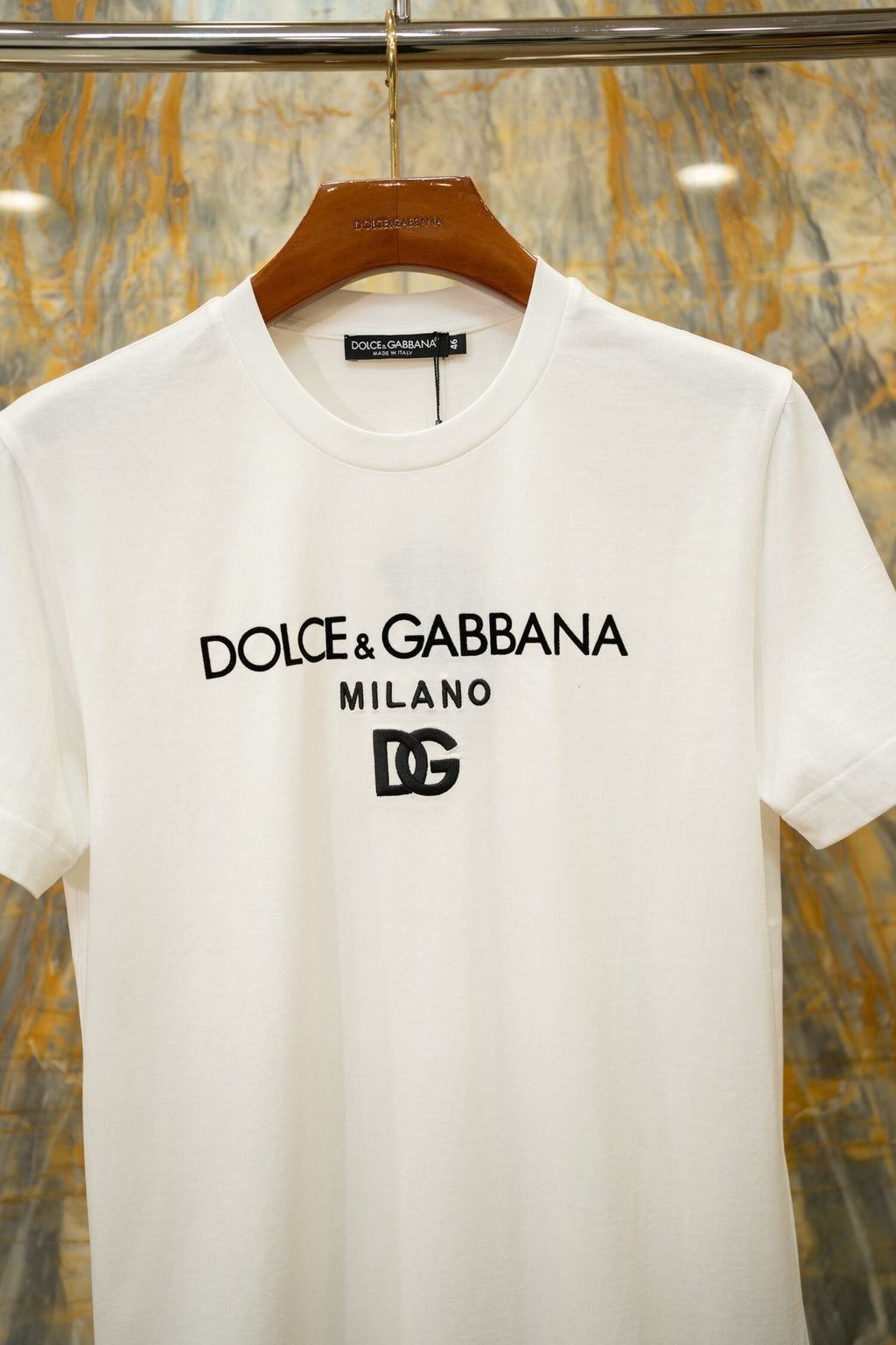 Camiseta Dolce & Gabbana D&G de algodão com logo bordado Branca
