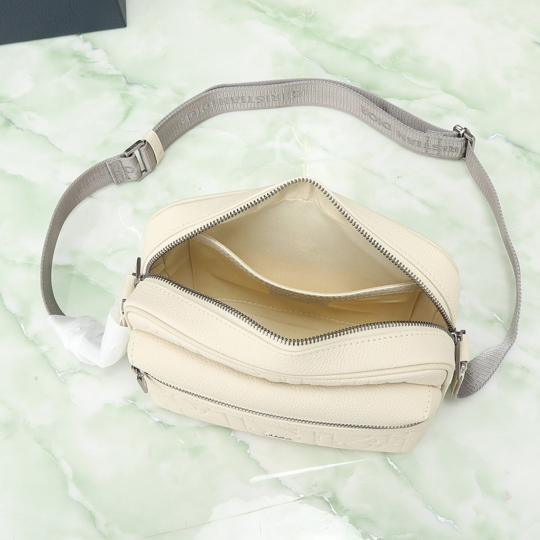 Pochete Dior Rider 2.0 Zipped Messenger Bag Branco 23x17x7.5cm