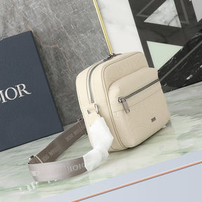 Pochete Dior Rider 2.0 Zipped Messenger Bag Branco 23x17x7.5cm