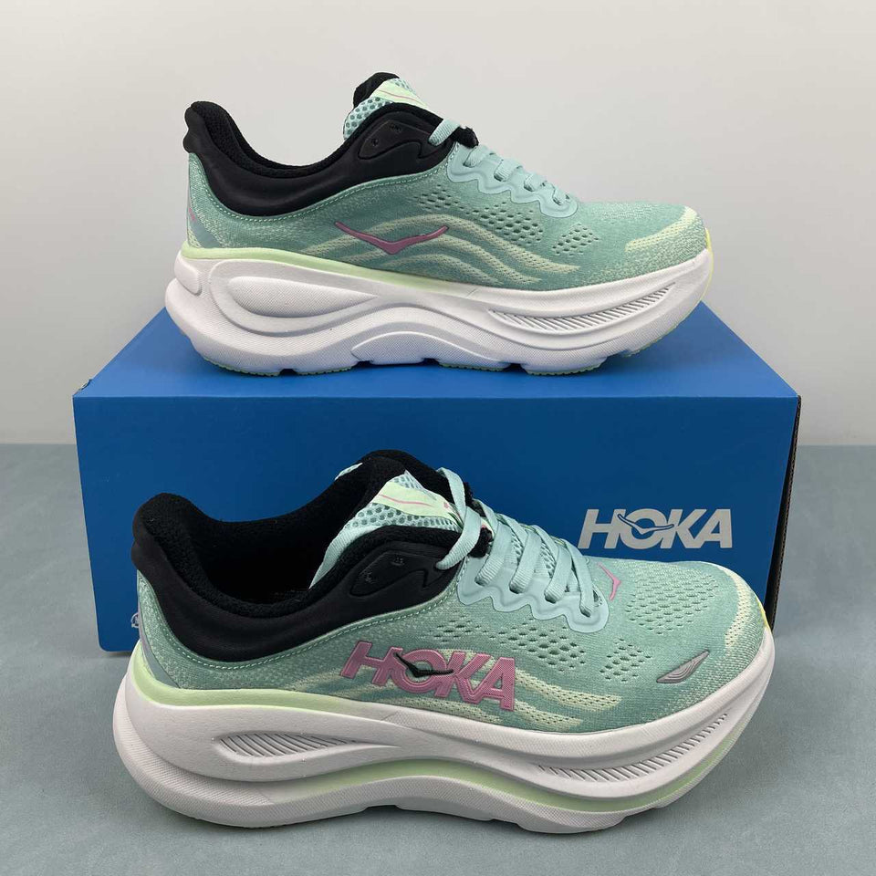 Tênis HOKA One One Bondi 9 Verde/Rosa