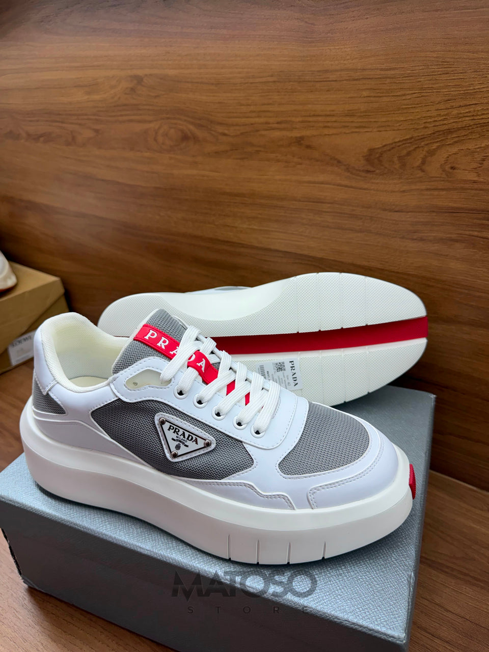 Tênis Prada branco/cinza 37br pronta entrega