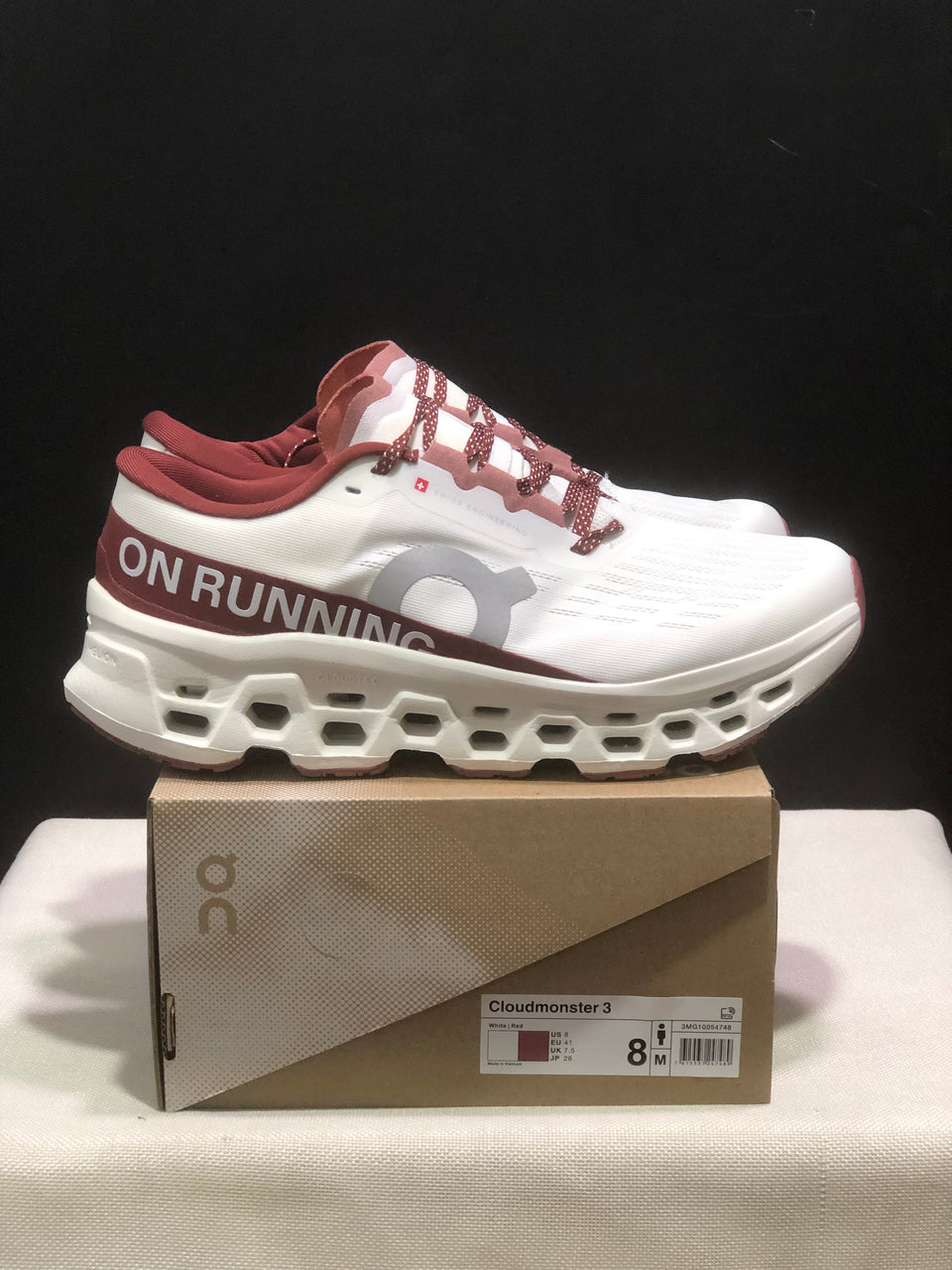Tênis On Running Cloudmonster 3 Branco/vermelho