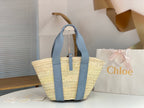 Bolsa Chloé Grande em Raffia e Couro 45x24x18cm (5 cores)