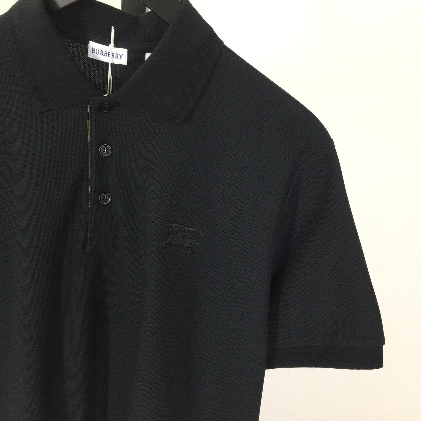 Camisa Polo Burberry de algodão Cavalo preta