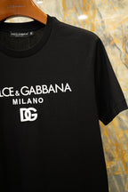 Camiseta Dolce & Gabbana D&G de algodão com logo bordado Preta