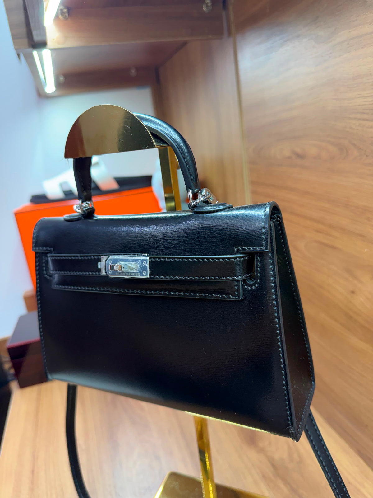 Hermès mini Kelly preta 20cm pronta entrega