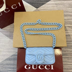 Bolsa Gucci GG Marmont super mini 16.5x10x4.5cm (quatro cores) Logo GG acompanha cor do Couro
