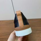 Zegna Triple Stitch em Couro Granulado Preto/Laranja