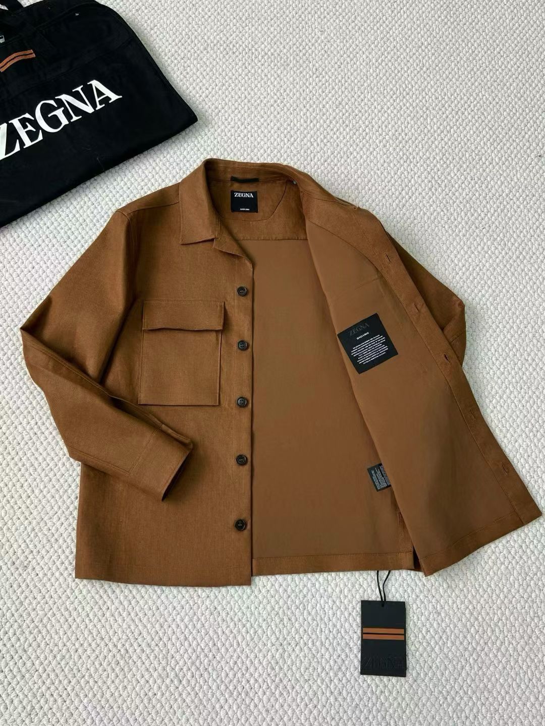 Camisa Social Zegna Caramelo