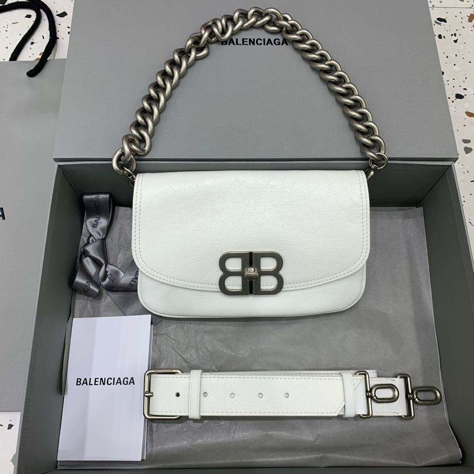 Bolsa Balenciaga BB Soft 23.5x14cm  branca