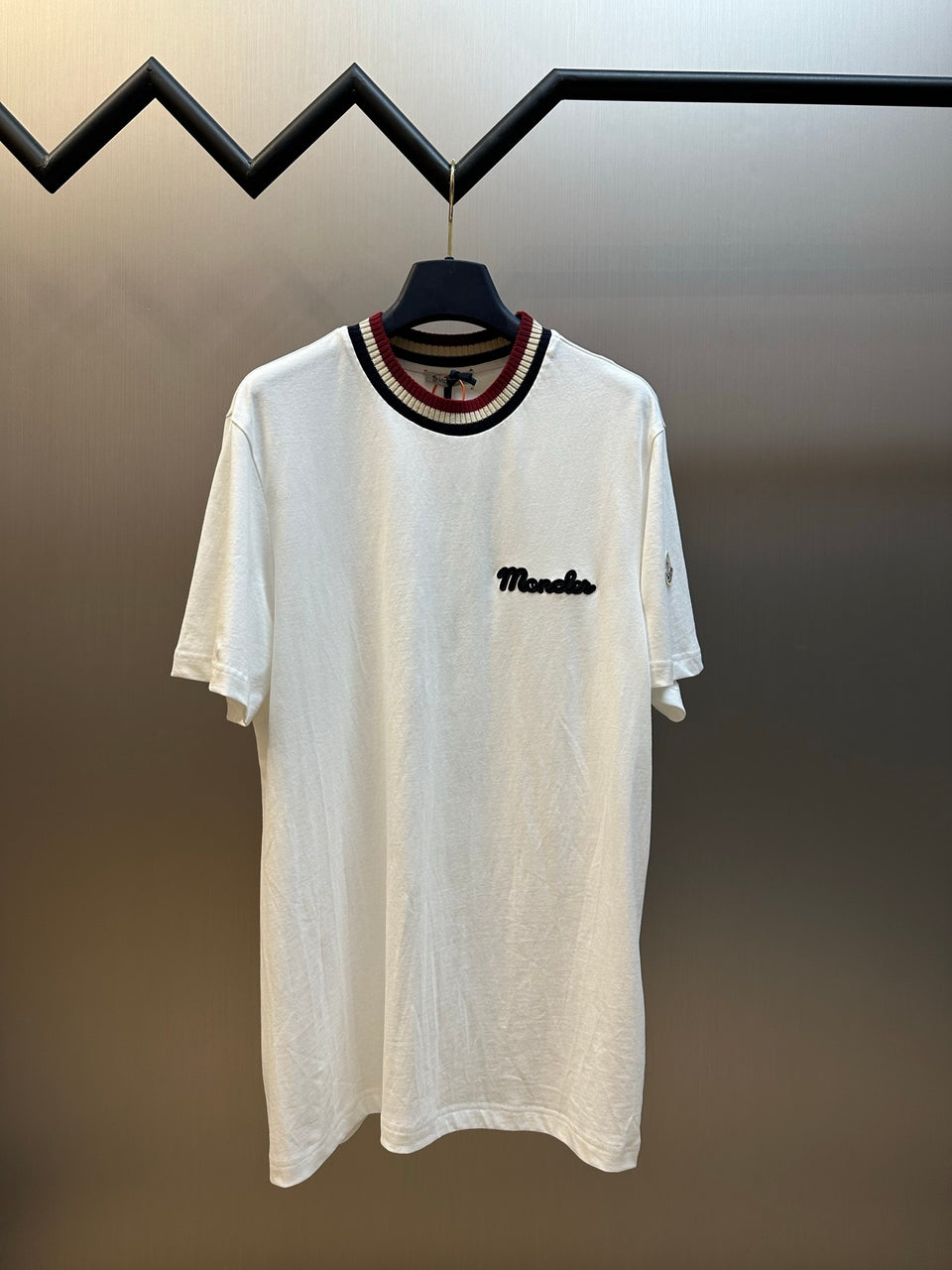 Camiseta Moncler de algodão com logotipo bordado Branco