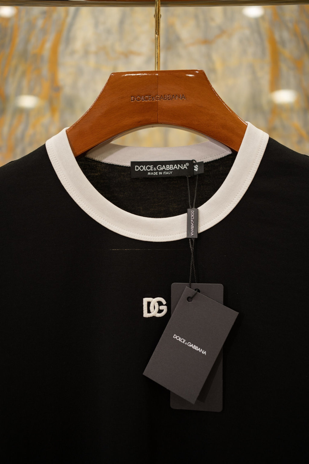 Camiseta Dolce & Gabbana D&G de algodão com bordado Preta