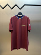 Camiseta Moncler de algodão com logotipo bordado Vermelho