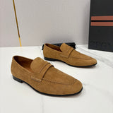 Mocassim Zegna Penny Loafer camurça caramelo