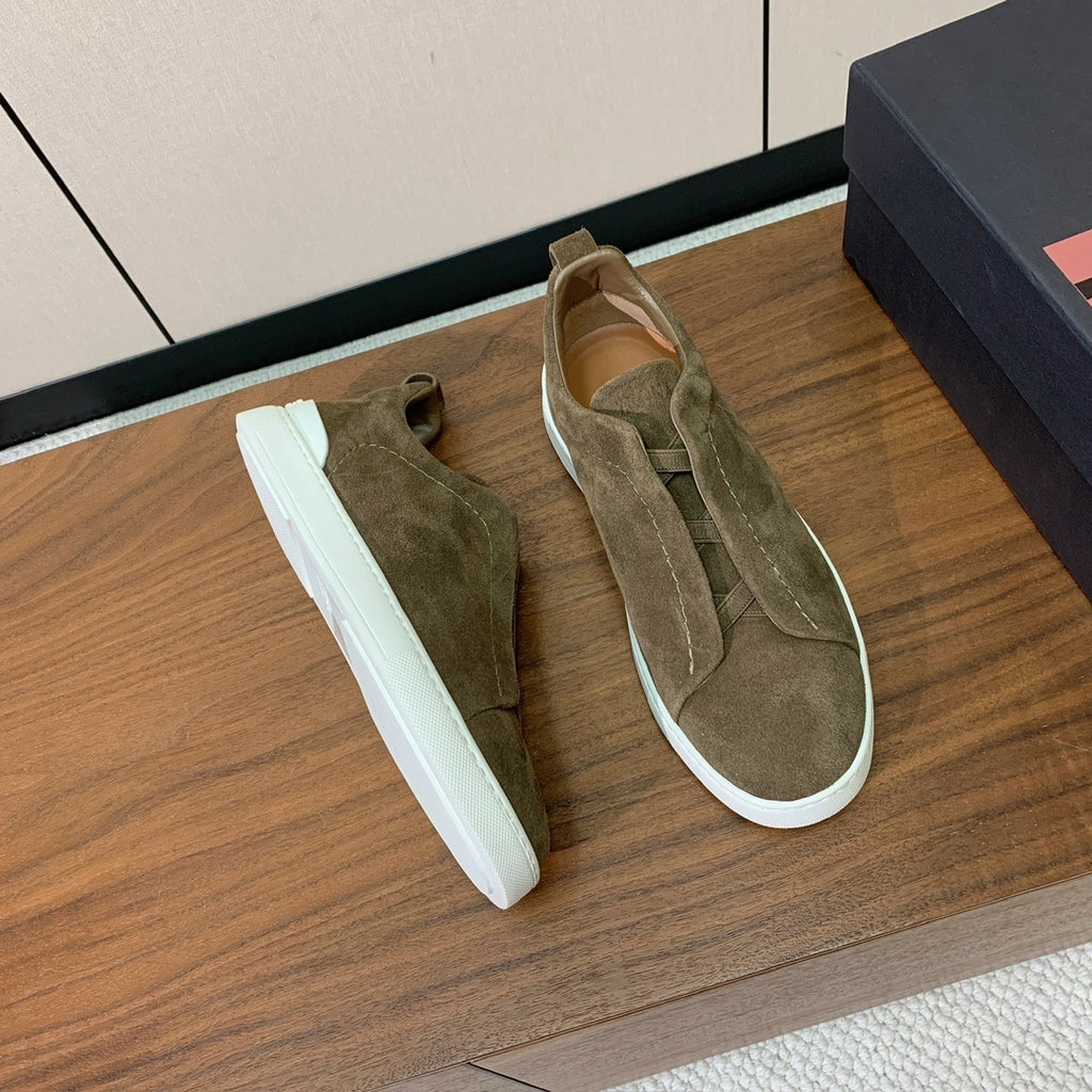 Zegna Triple Stitch em Camurça Verde