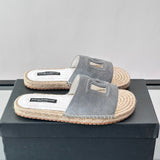 Espadrilhe DG com logo gravado cinza camurça