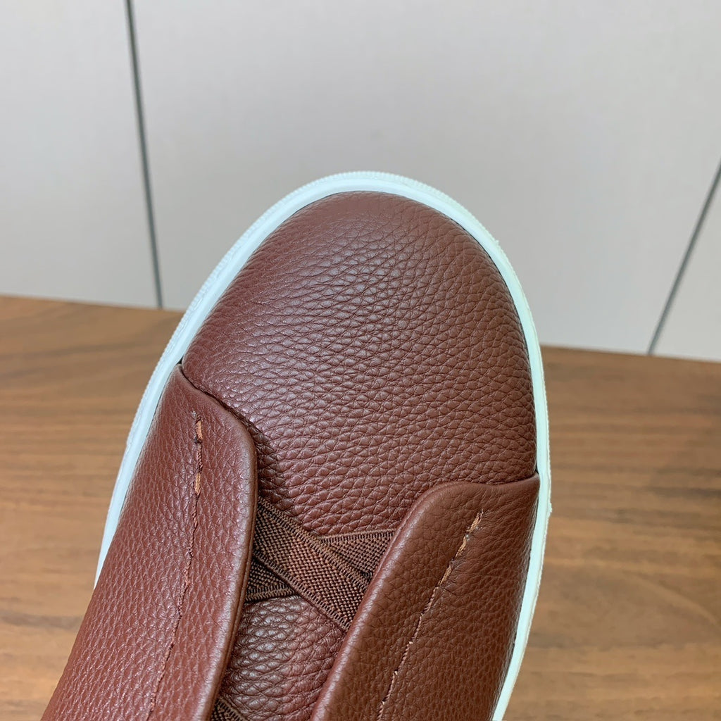 Zegna Triple Stitch em Couro Vinho