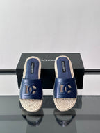 Espadrilhe DG com logo gravado Azul couro