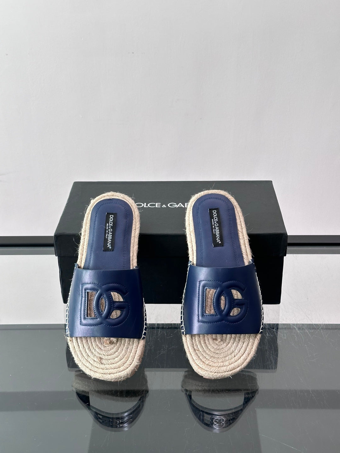 Espadrilhe DG com logo gravado Azul couro