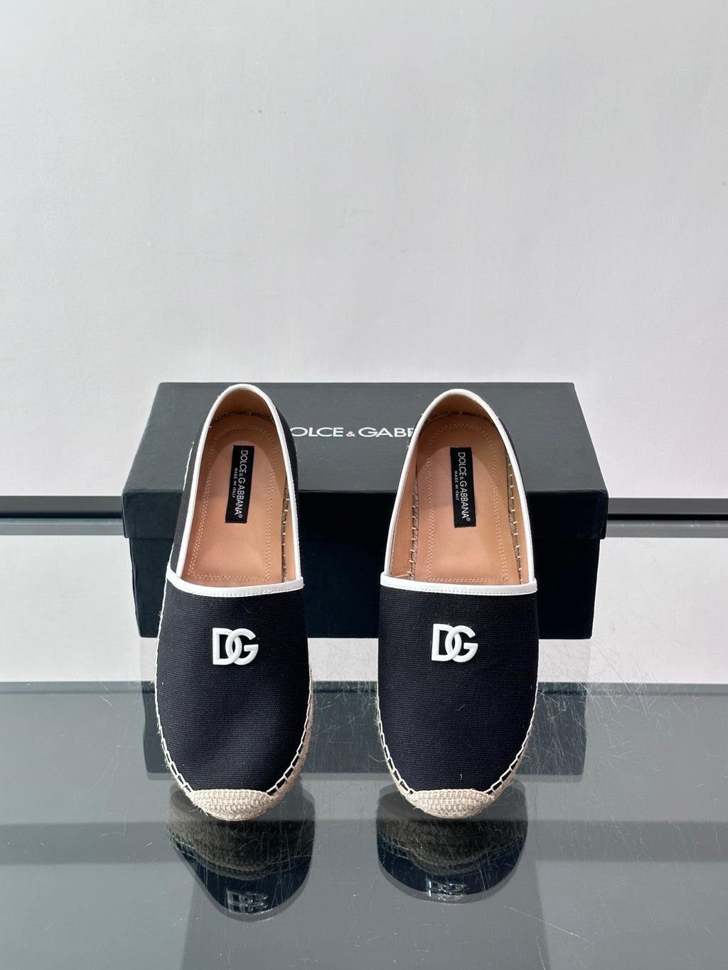 Espadrilhe DG com logo gravado Preto