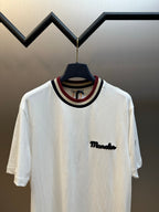 Camiseta Moncler de algodão com logotipo bordado Branco