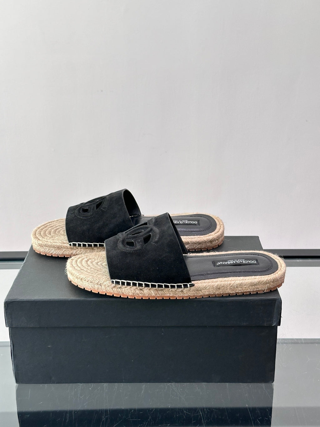 Espadrilhe DG com logo gravado Preto camurça