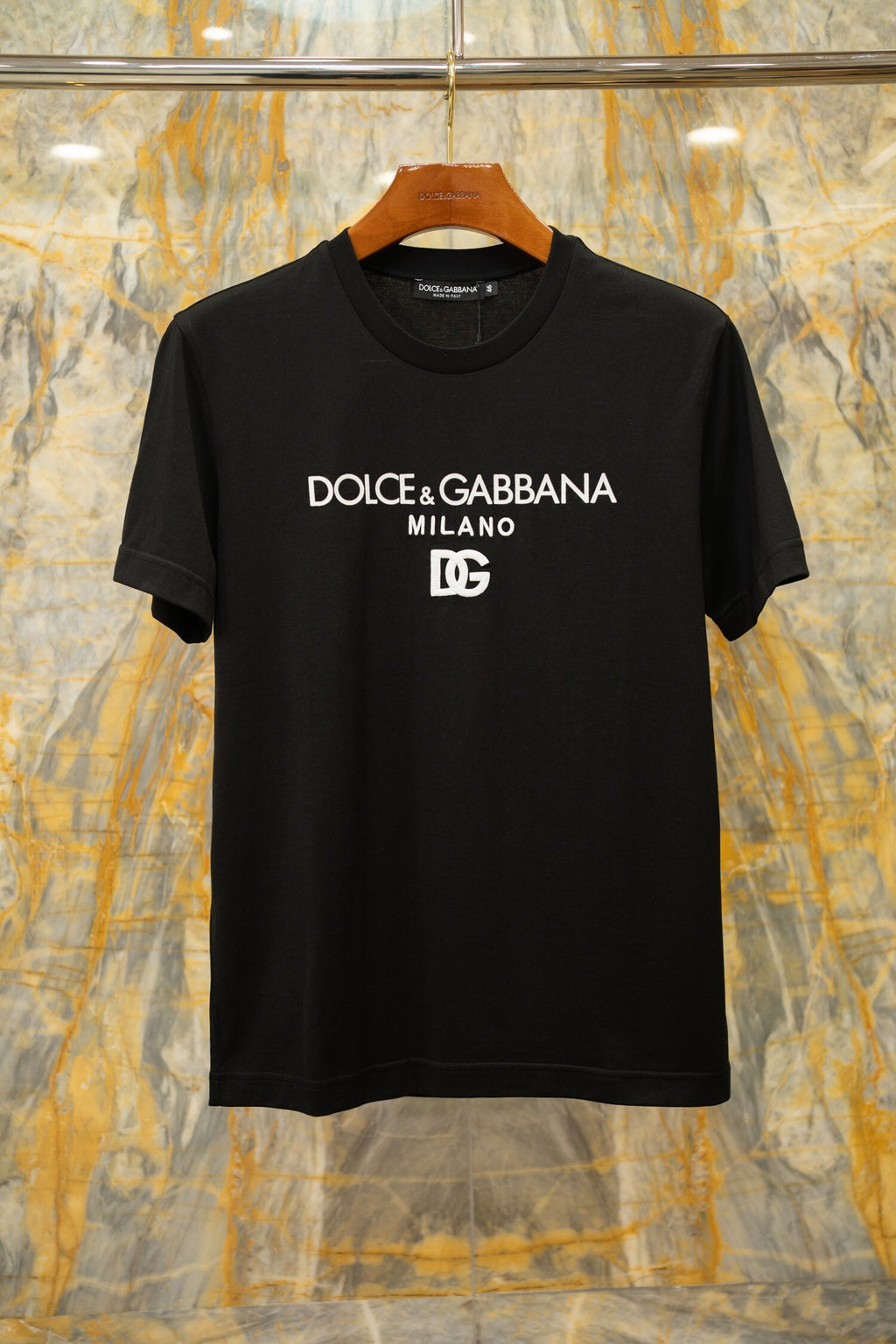 Camiseta Dolce & Gabbana D&G de algodão com logo bordado Preta