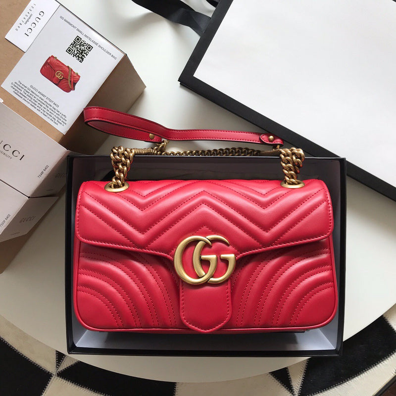 Bolsa Gucci GG Marmont Couro Vermelho Super mini/Média/Grande