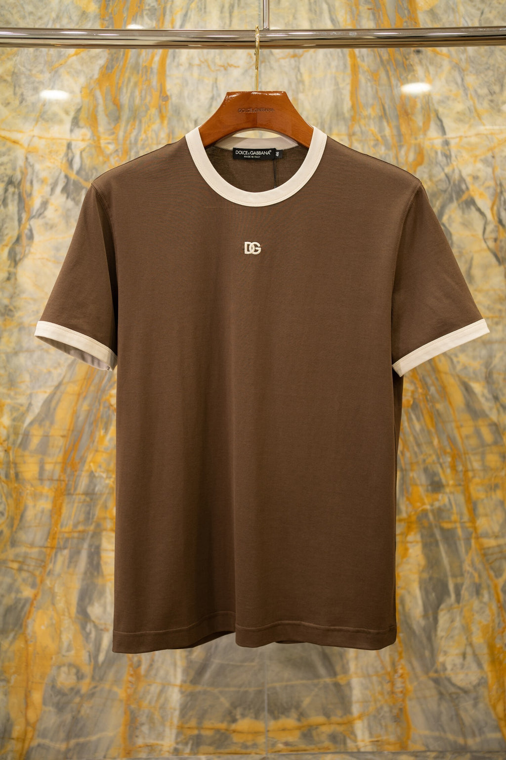 Camiseta Dolce & Gabbana D&G de algodão com bordado Marrom