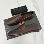 Mocassim Zegna Penny Loafer couro marrom